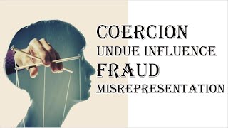 Coercion Undue Influence Fraud Misrepresentation  Indian Contract Act 1872  Law Guru [upl. by Linea]