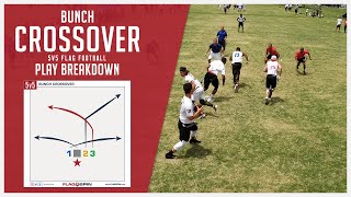 Bunch Crossover 5v5 Flag Football Play Breakdown [upl. by Ulane]