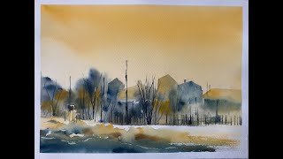 Loose Urban landscape watercolour painting watercolor hake inspired by Antonio Ortega Perez [upl. by Goldfarb]