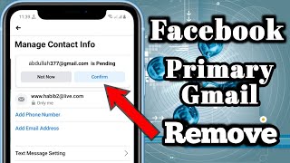 How to Remove Facebook Primary Gmail  How to Remove Primary Email from Facebook [upl. by Eadrahs179]