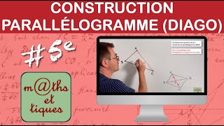 Construire un parallélogramme diagonales  Cinquième [upl. by Mosi702]