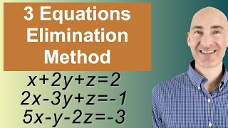 Solving Systems of 3 Equations Elimination [upl. by Egoreg]