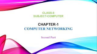 Chapter 1 Computer Networking  Part 2  Class 8 [upl. by Goldwin312]