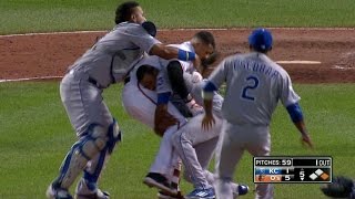 KCBAL Benches clear after Machados hitbypitch [upl. by Thaine]