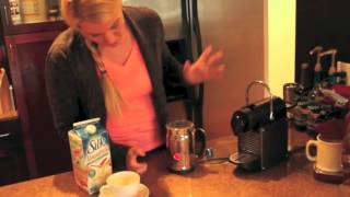 Nespresso Aeroccino Plus Frother Review Frothing Almond Milk [upl. by Clay396]